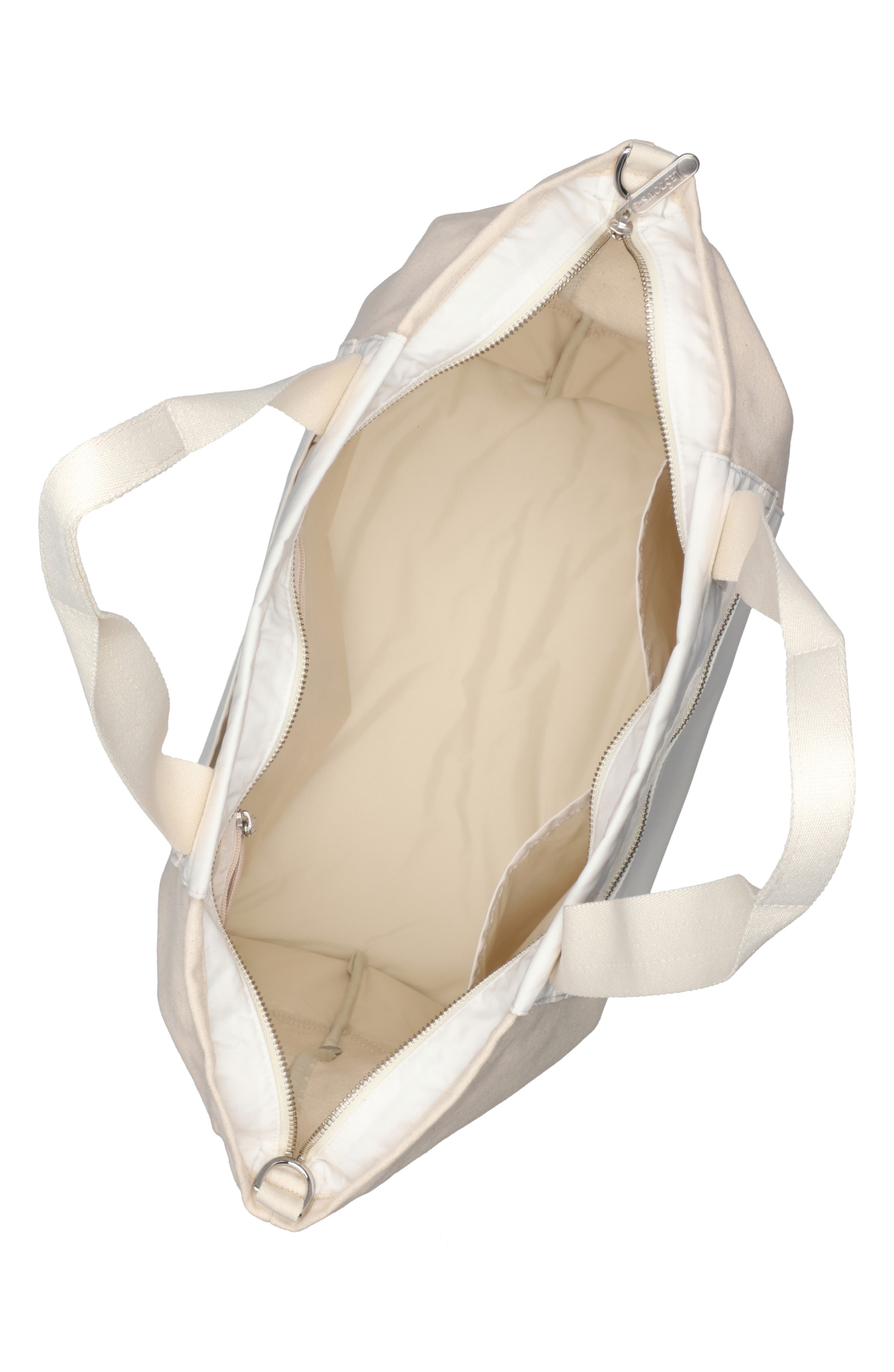 LeSportsac Canvas E/W Nylon Tote Bag, Alternate, color, Meringue Canvas