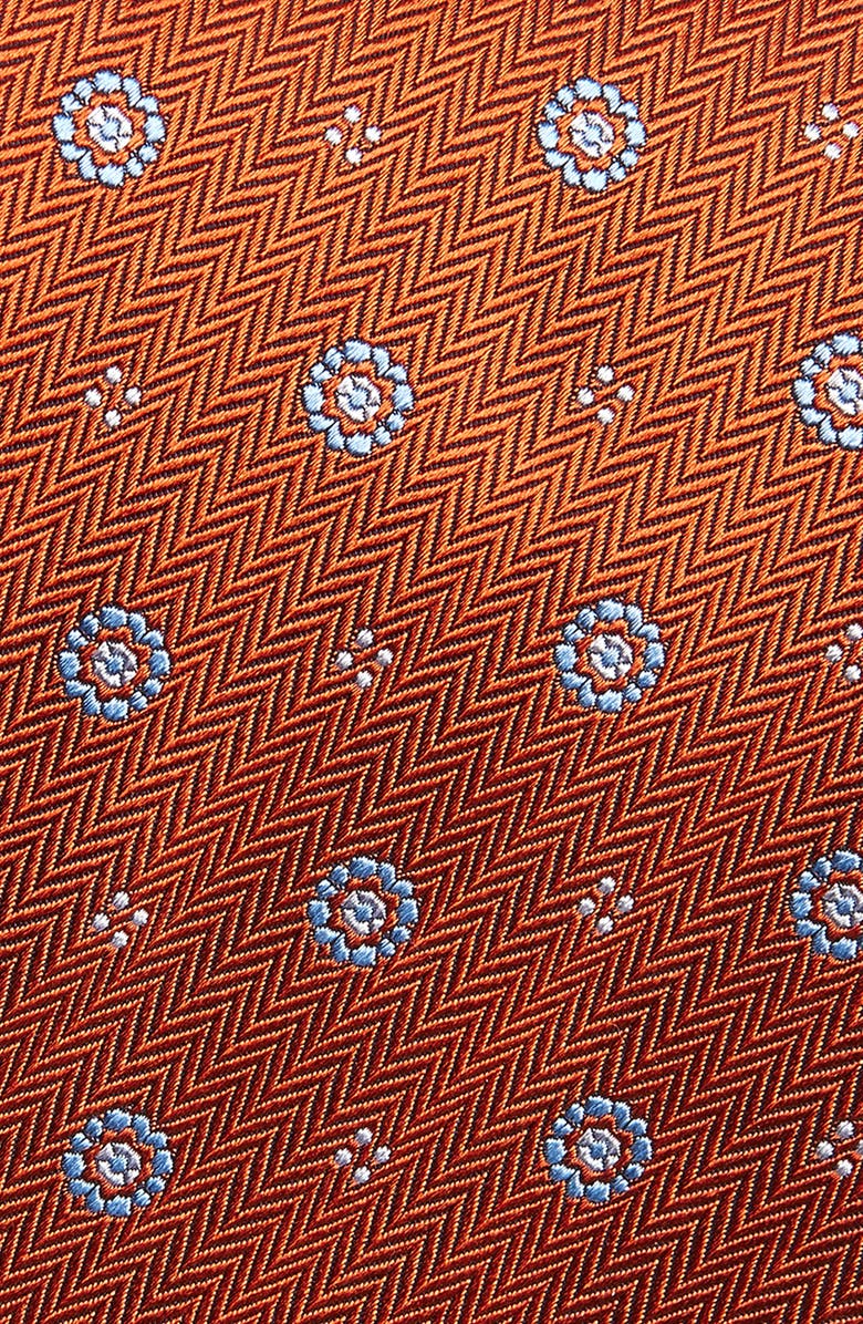 David Donahue Neat Silk Tie, Alternate, color, Orange