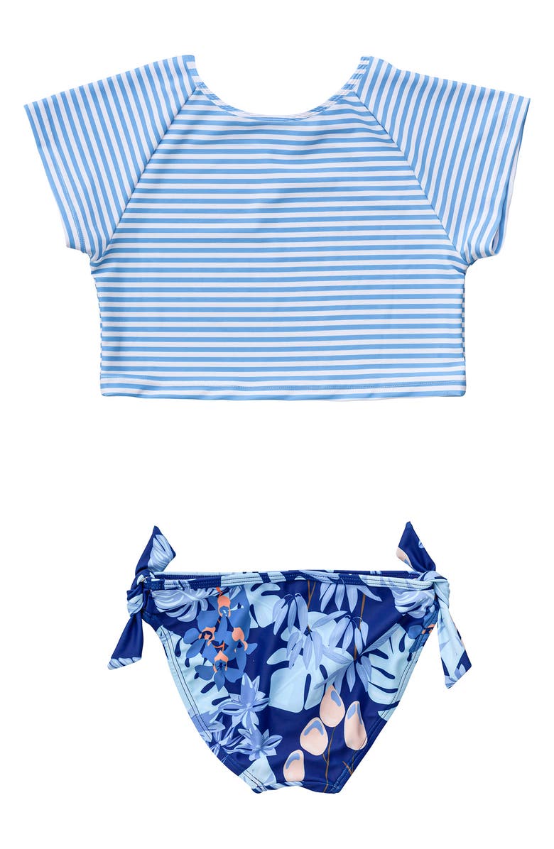 Snapper Rock Kids' Mango Tango Two-Piece Crop Rashguard Swimsuit, Alternate, color,