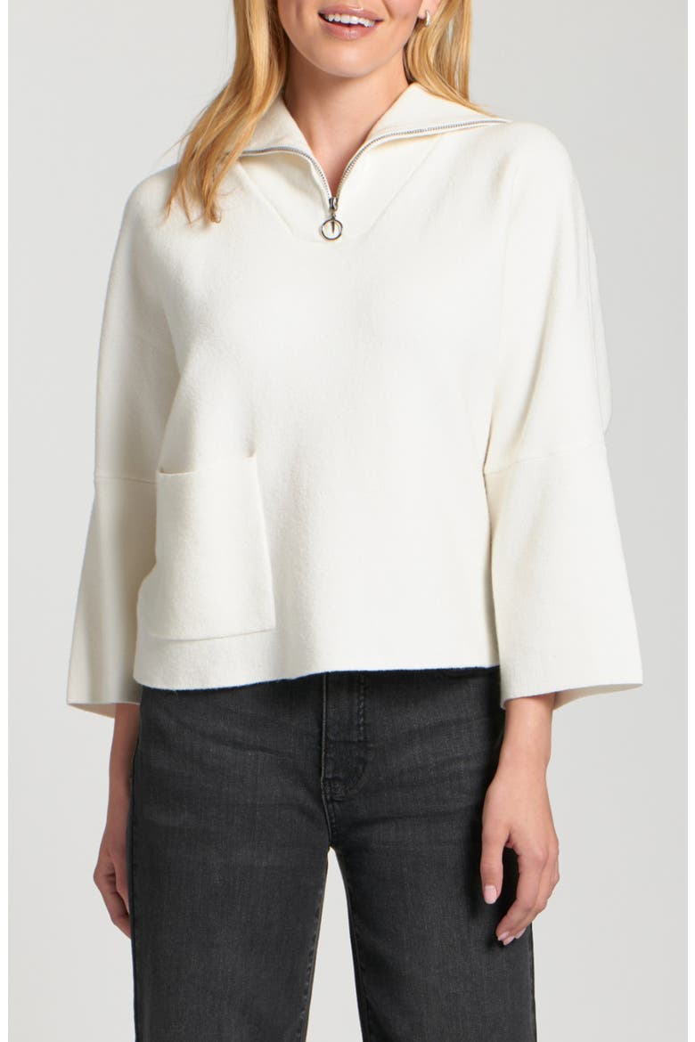 Half-Zip Pullover, Main, color, WINTER WHITE