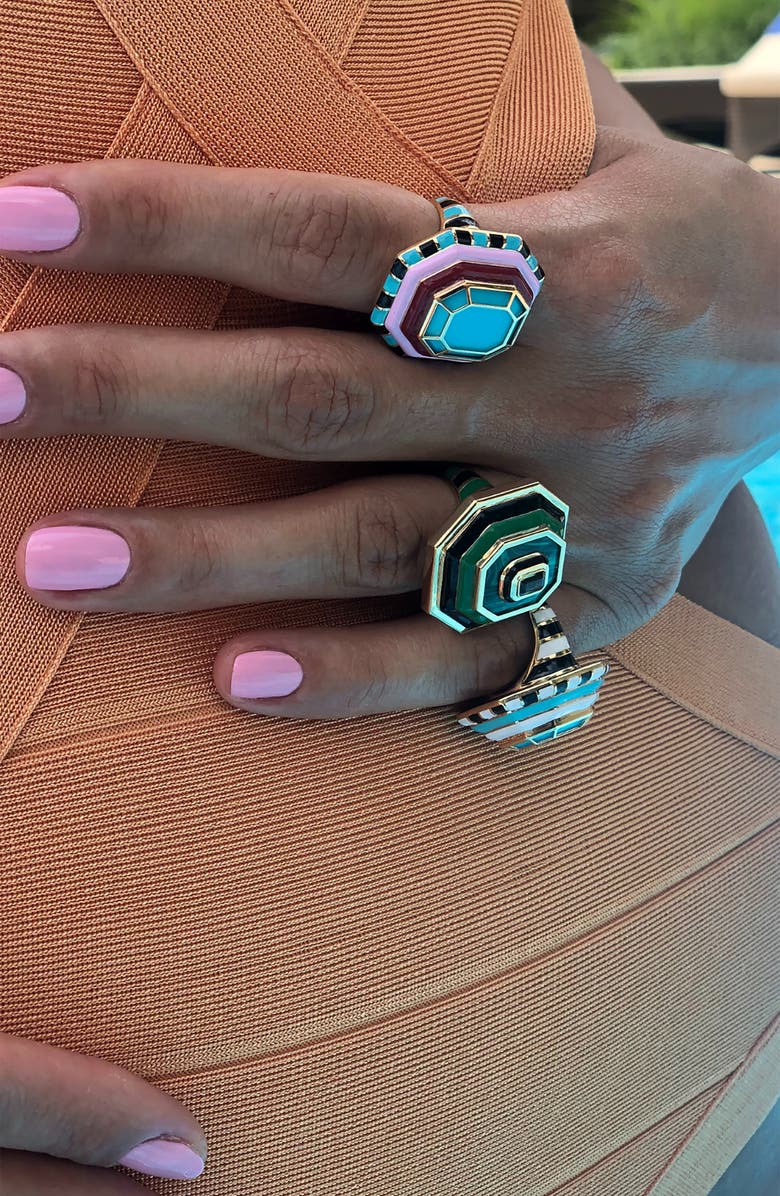 NeverNoT Grab n Go Ready 2 Rise Stone & Enamel Ring, Alternate, color, 