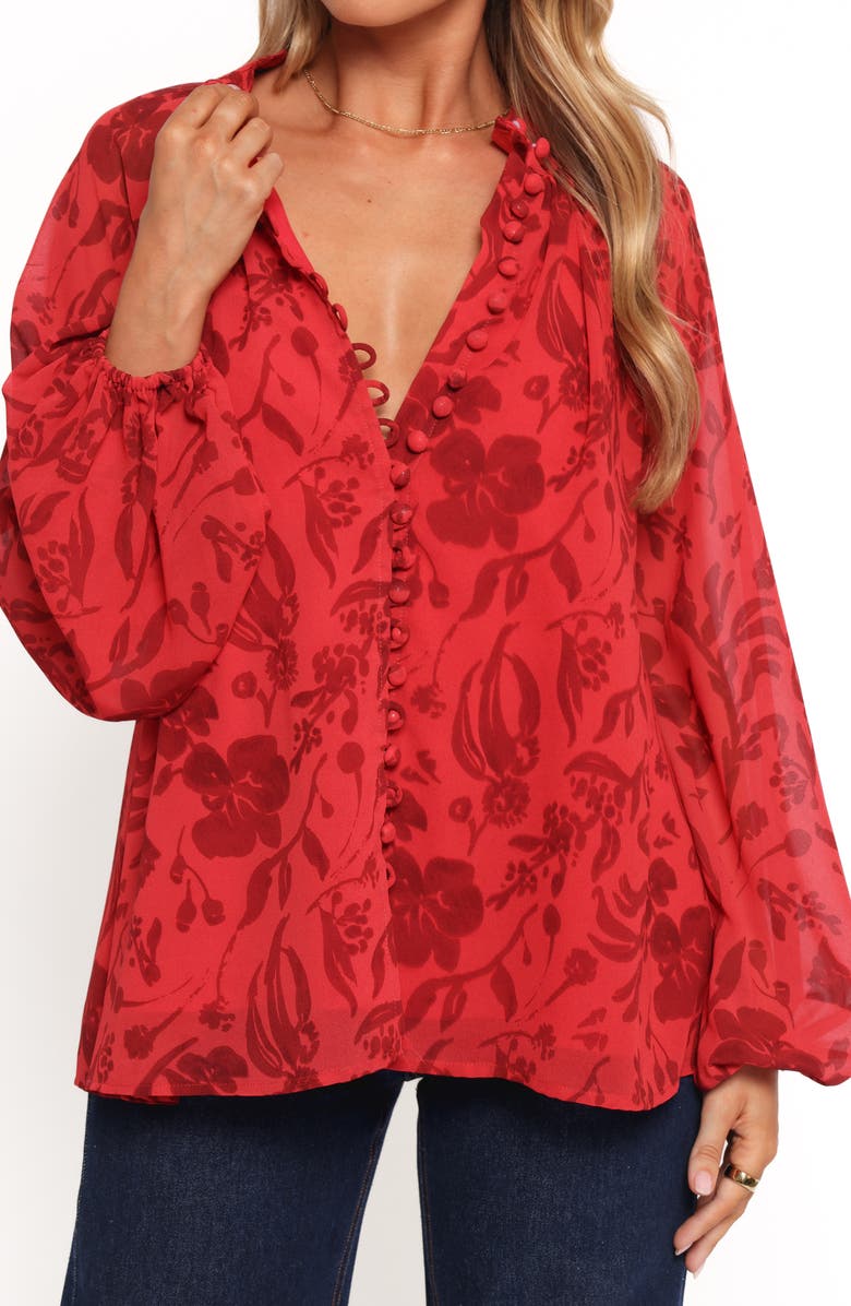 Petal & Pup Marni Floral Button-Up Shirt, Main, color, 