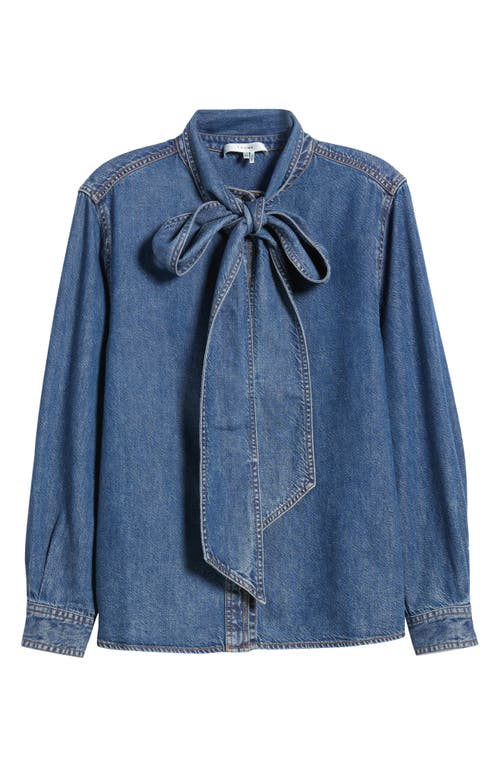 Frame Secretary Cotton Blend Denim Top In Babydoll