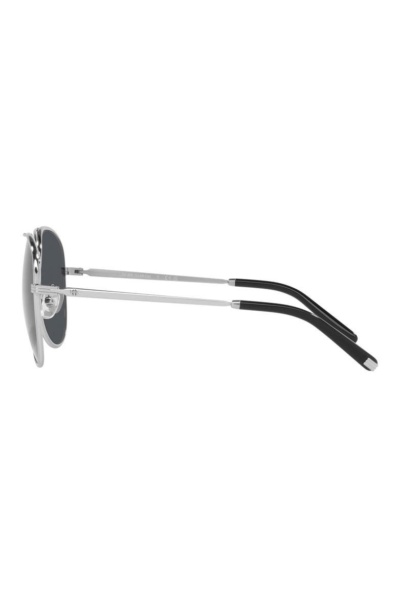 59mm Aviator Sunglasses, Alternate, color, SHINY SILVER