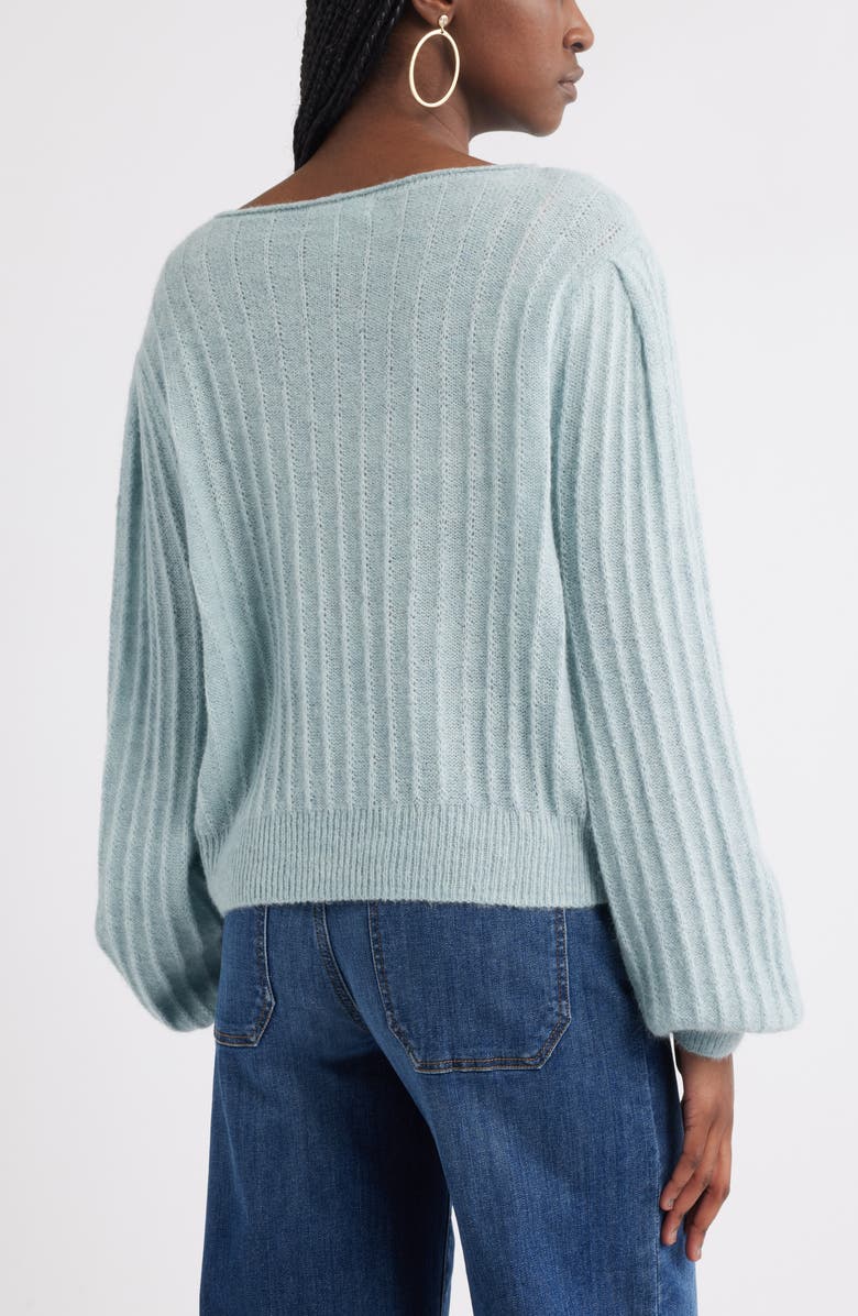 Treasure & Bond Alpaca & Wool Blend Rib Sweater, Alternate, color, Blue Delicate