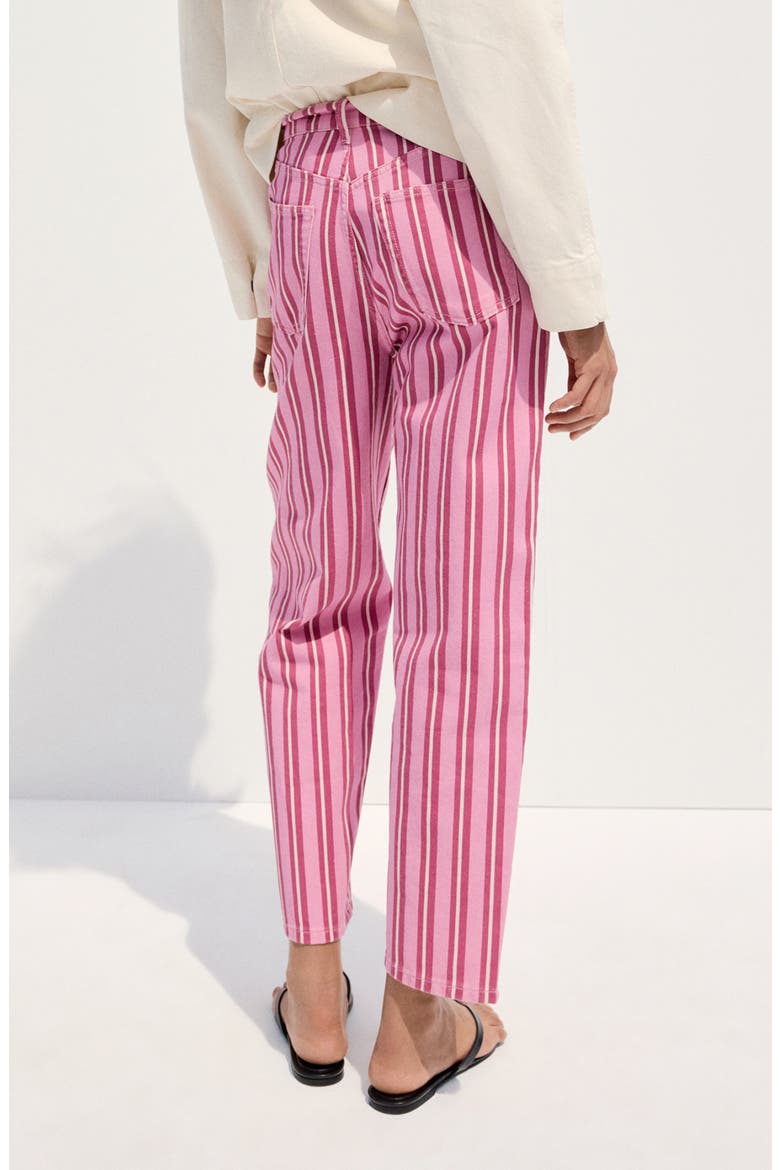 Striped High Waist Straight Leg Jeans, Alternate, color, PINK