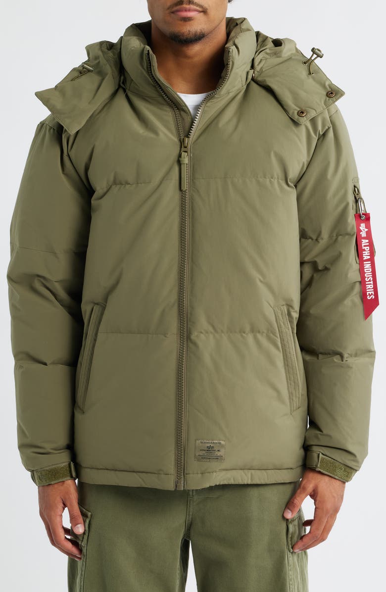 Alpha Industries Down & Feather Puffer Parka, Alternate, color, Green