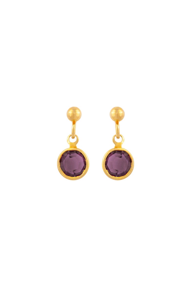 1980s Vintage Amethyst Earrings, Main, color, Amthyst