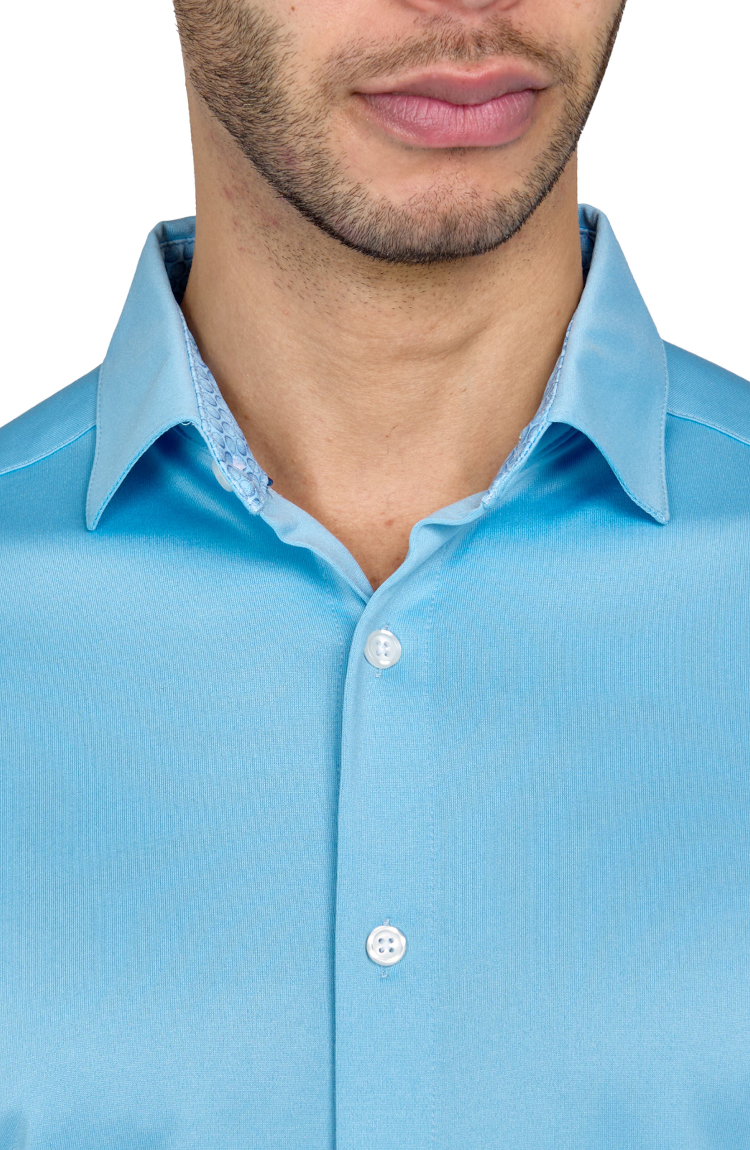 Solid Performance Button-Down Shirt - image 4