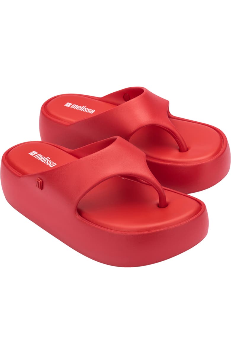 Melissa Free Platform Flip Flop, Main, color, Red