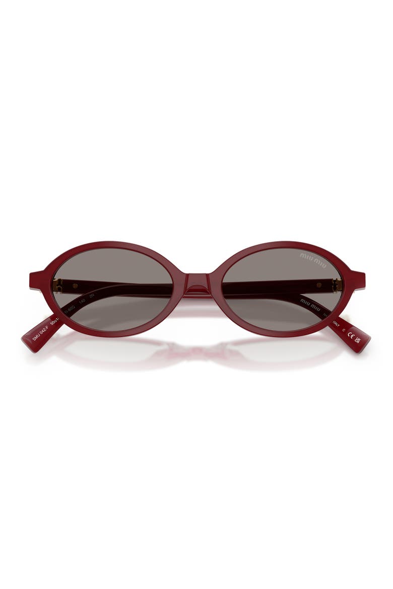 50mm Oval Sunglasses, Alternate, color, OPAL BURGUNDY / DARK GREY