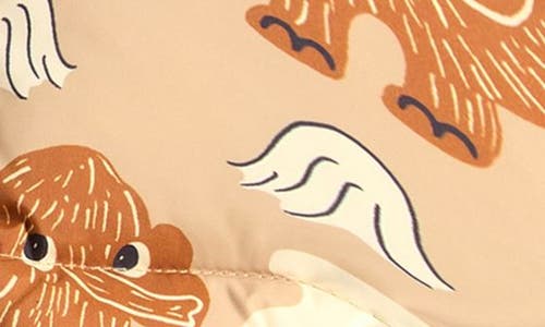 Mini Rodini Mammoth Print Puffer Coat In Neutral