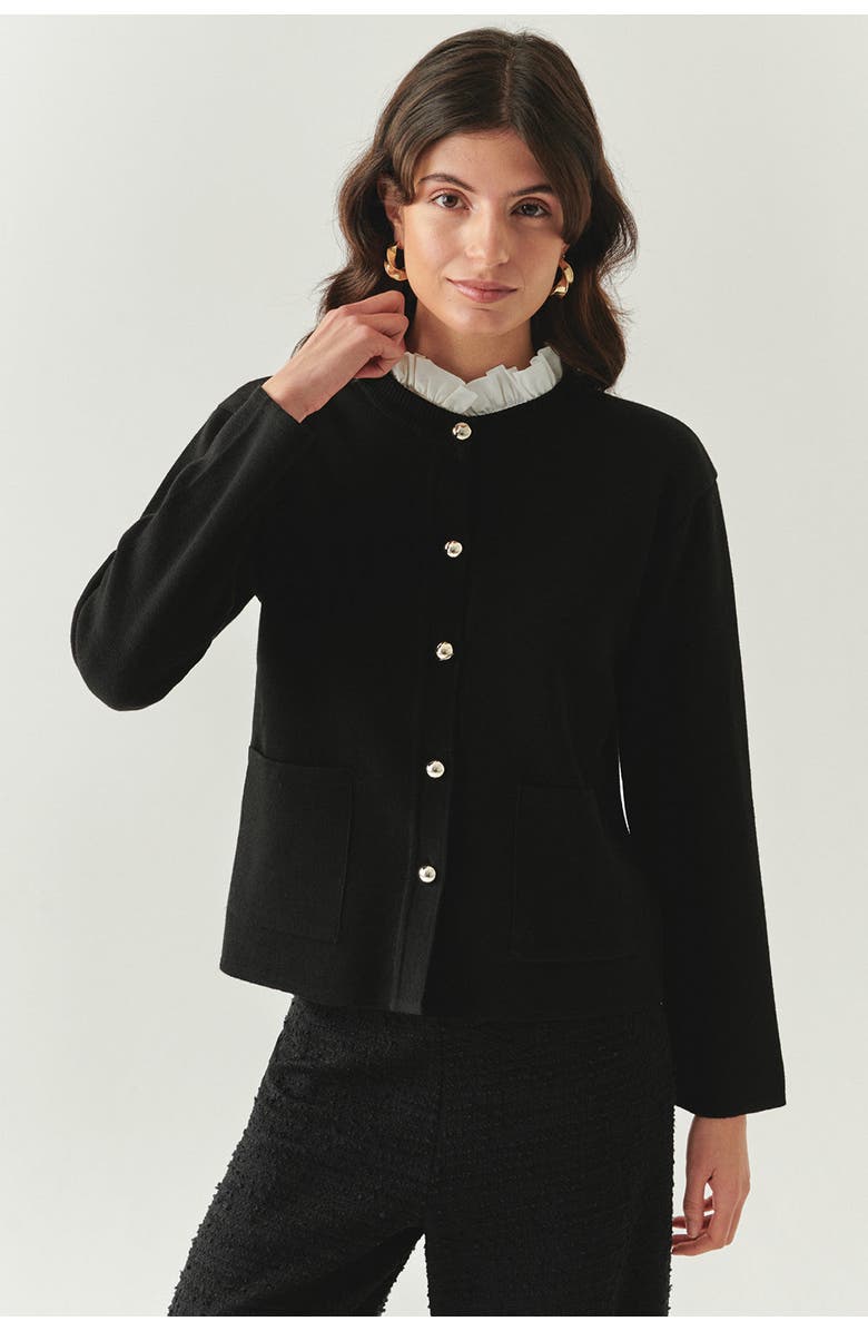 Exquise Kamilah Knit Cardigan, Main, color, Black