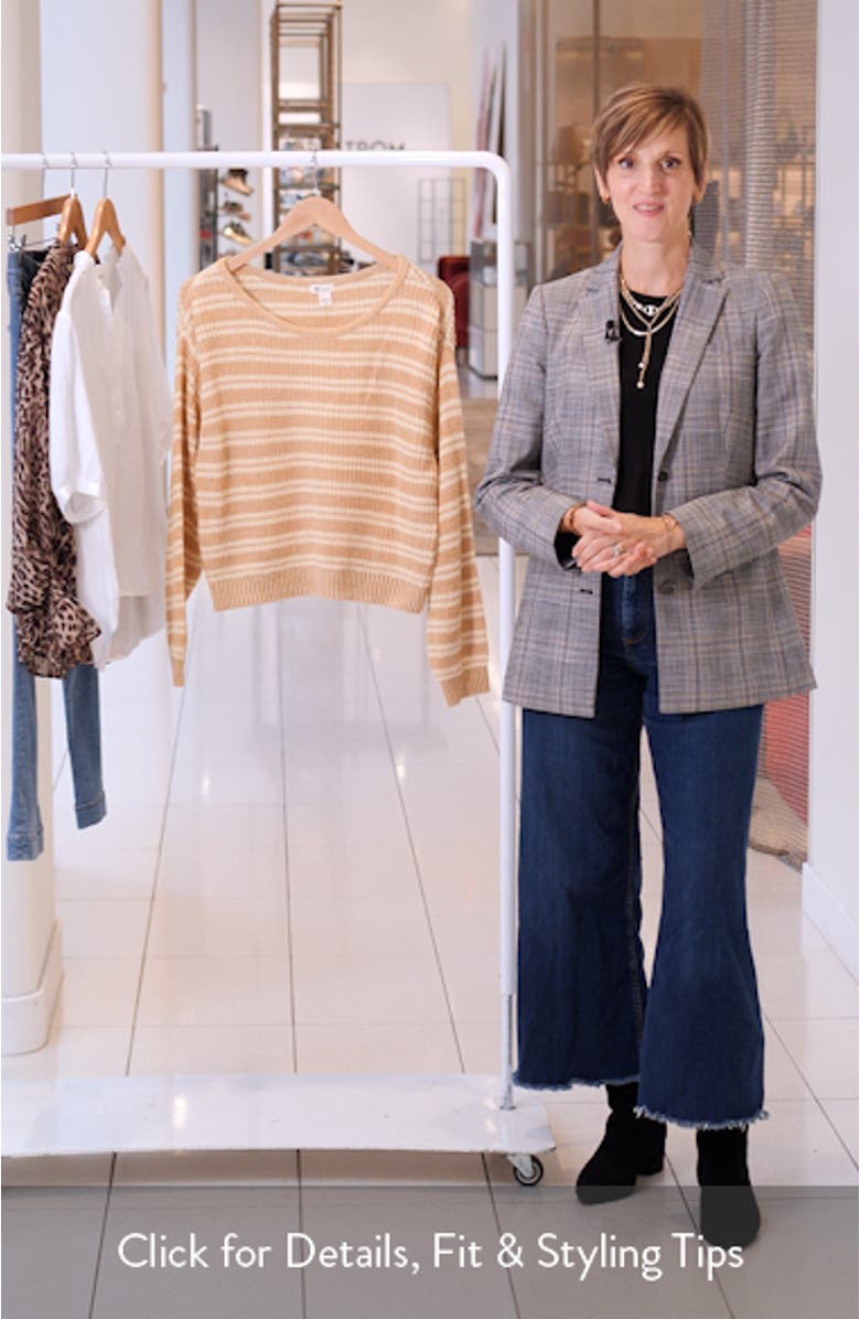 Light Wave Stripe Oversize Cotton Blend Sweater, sales video thumbnail