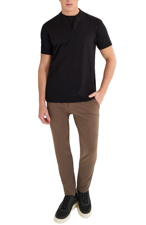 Urban Performance Pima Cotton Tech Piquet High Neck Polo In Black