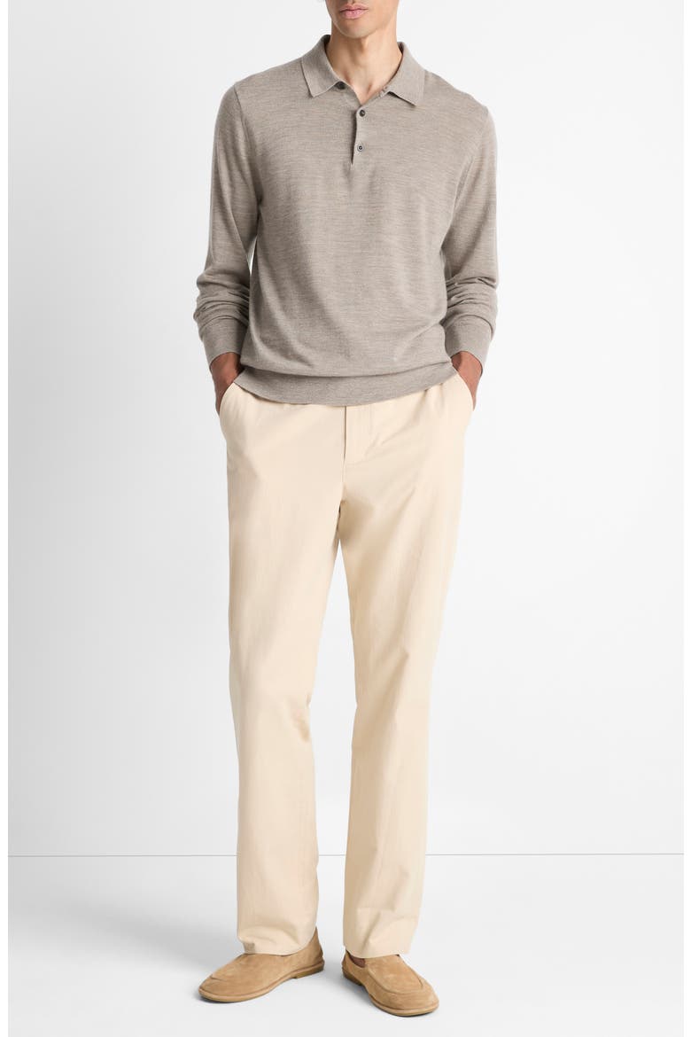 Merino Wool & Cashmere Polo, Alternate, color, HEATHER SMOKE