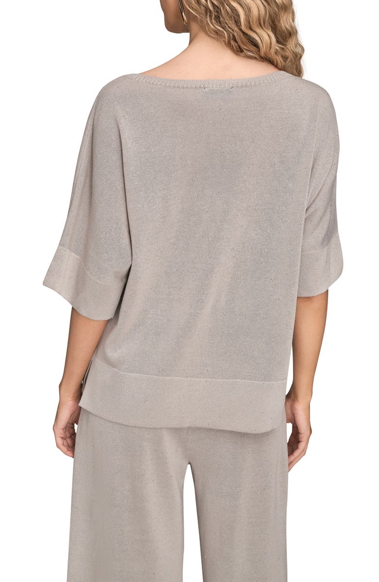 Donna Karan New York Sequin Boxy Crewneck Sweater, Alternate, color, Vapor