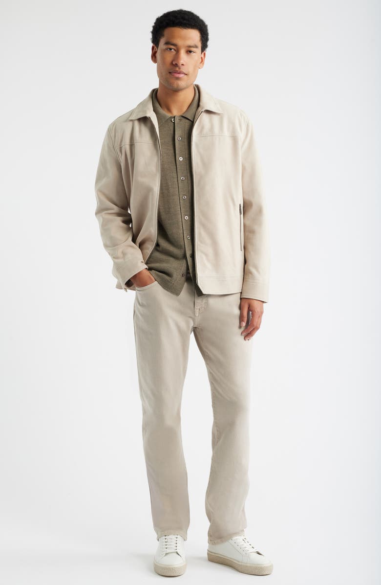 Nordstrom Suede Zip Front Jacket, Alternate, color, Grey Feather