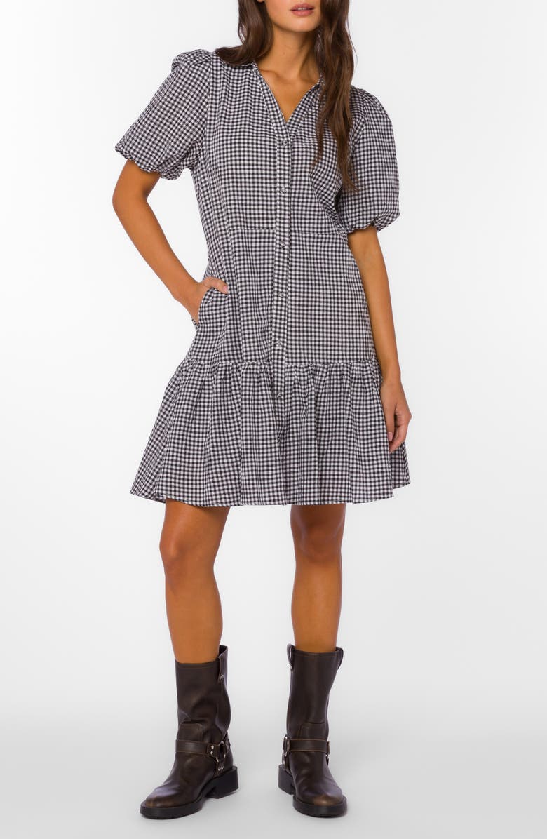 VELVET HEART Short Sleeve Button Front Shirtdress, Main, color,