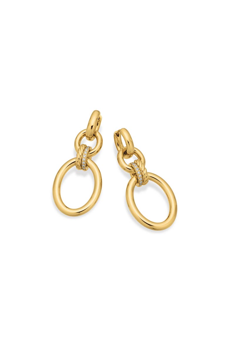 Mercer™ Frontal Hoop Earrings, Alternate, color, 18K YELLOW GOLD/ DIAMOND
