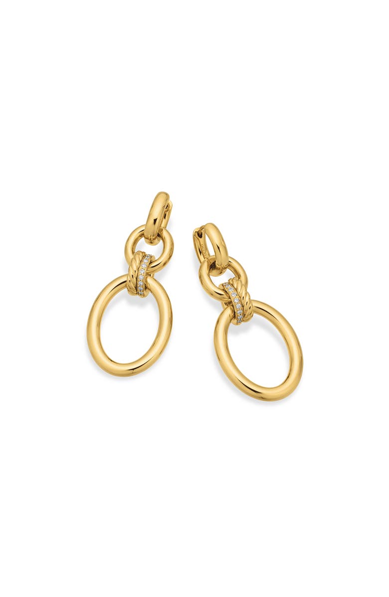 David Yurman Mercer<sup>™</sup> Frontal Hoop Earrings, Alternate, color, 18K Yellow Gold/ Diamond