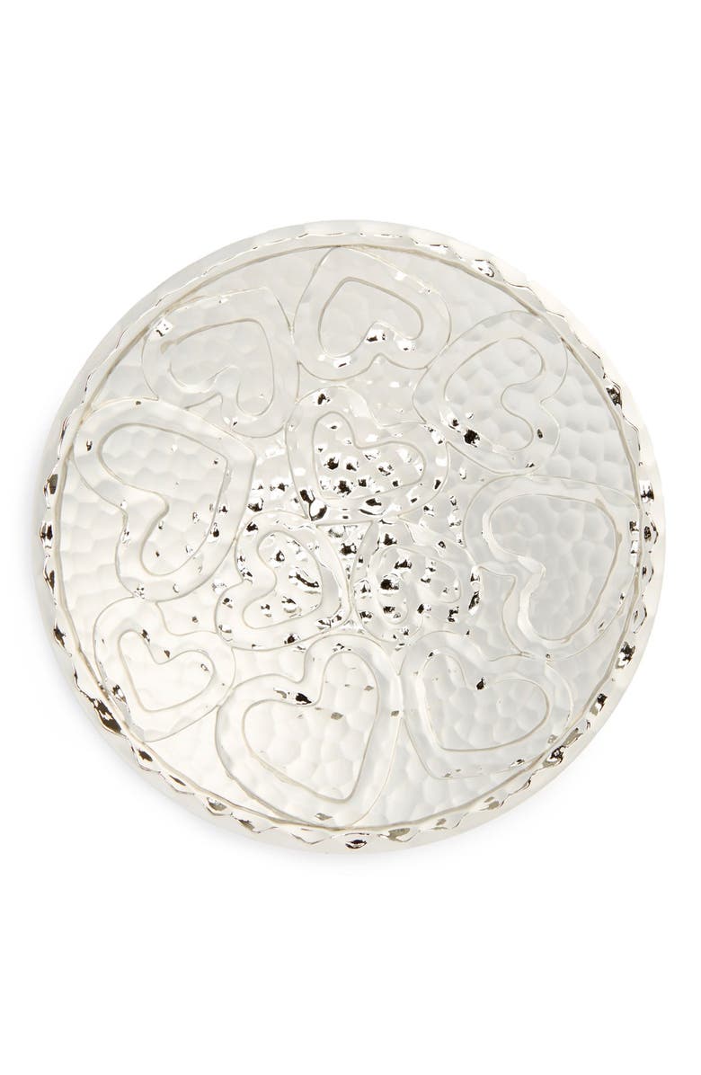 Michael Aram 'Heart' Trinket Tray, Main, color, Silver