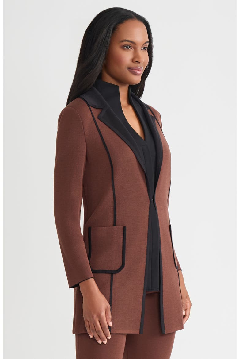 Hertiage Two-Tone Knit Jacket, Alternate, color, Truffle/Black