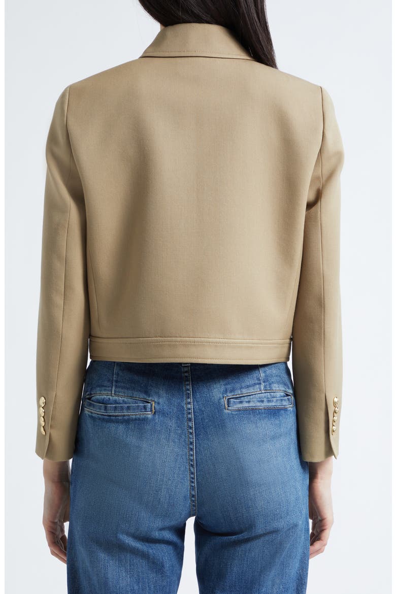 Edna Crop Virgin Wool Jacket, Alternate, color, BRITISH KHAKI