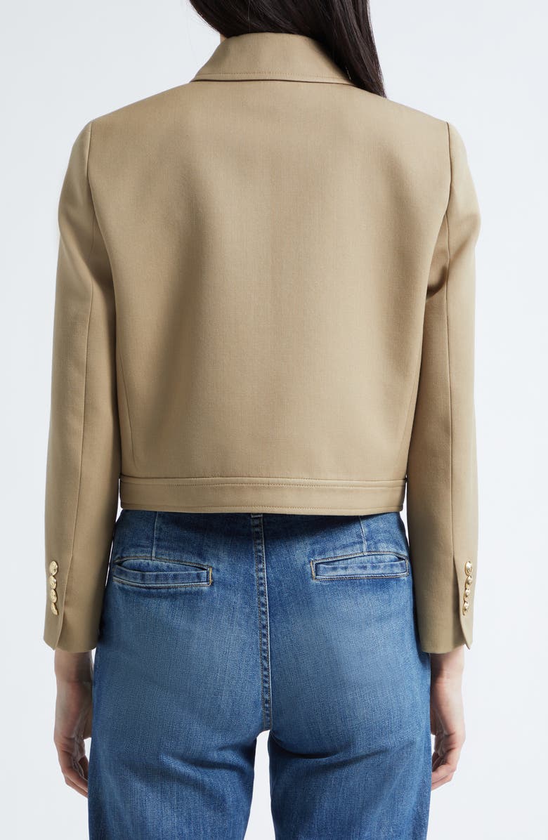 Nili Lotan Edna Crop Virgin Wool Jacket, Alternate, color, British Khaki