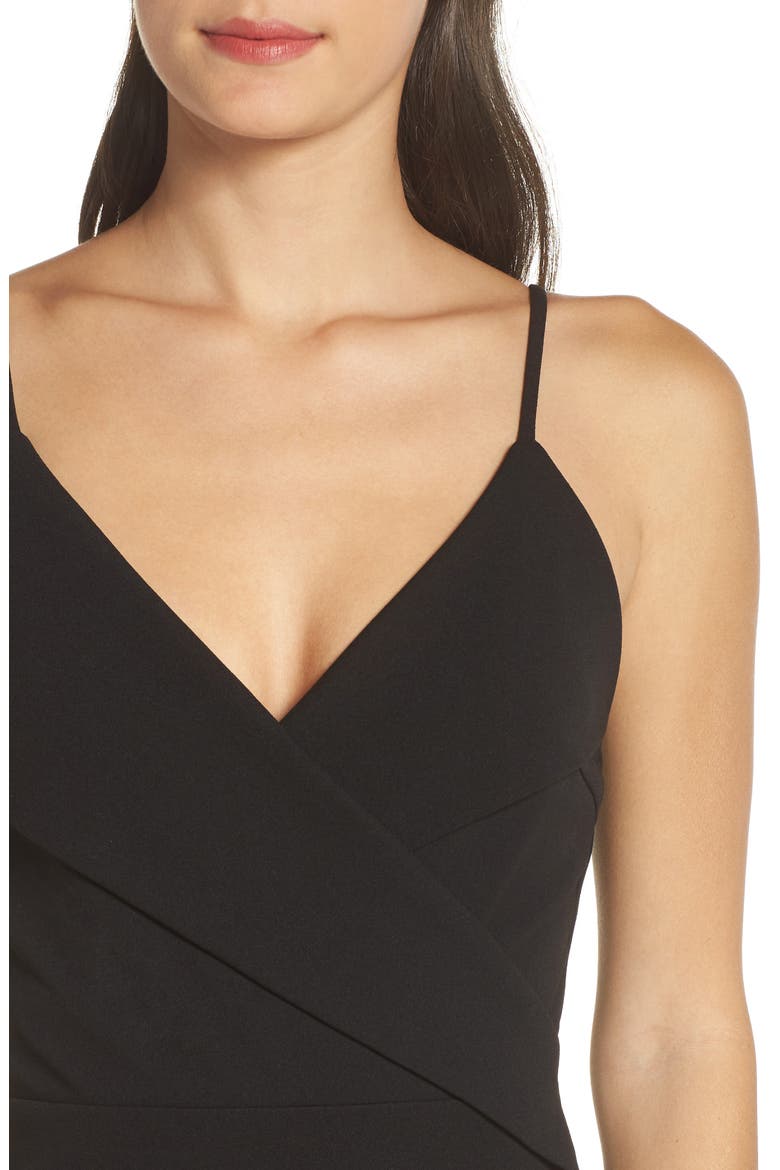Pleat Body-Con Cocktail Dress, Alternate, color, BLACK