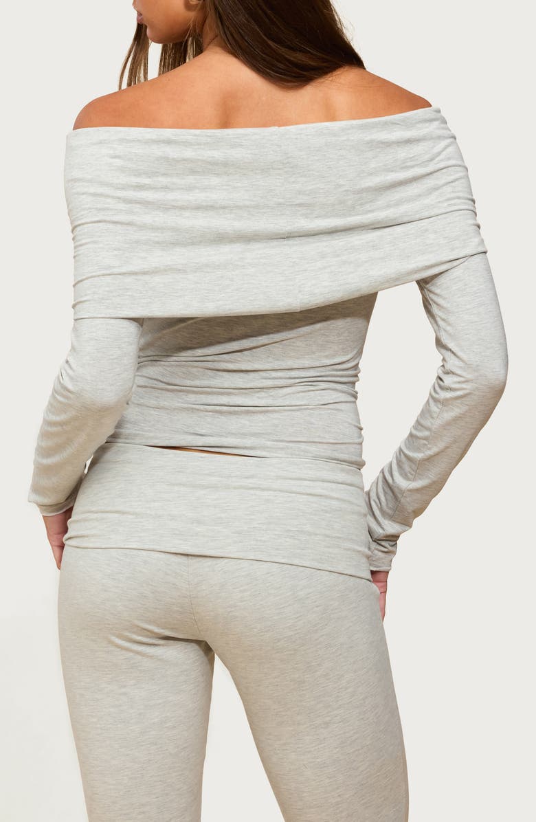 EDIKTED Habiba Foldover Off the Shoulder Crop Top, Alternate, color, 