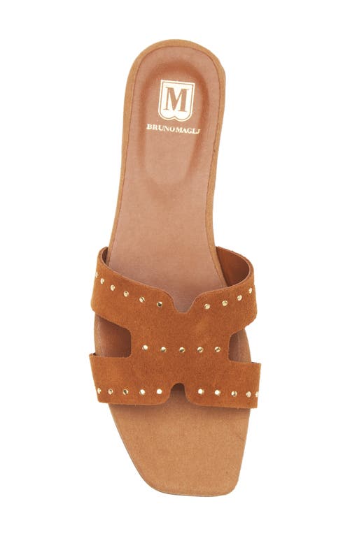 Bruno Magli Finale Slide Sandal In Cognac Suede