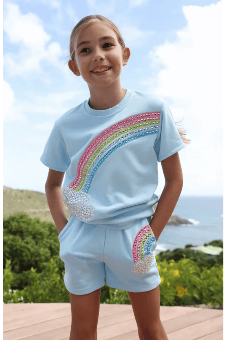 Crystal Rainbow Sky Short Set, Alternate, color, Blue