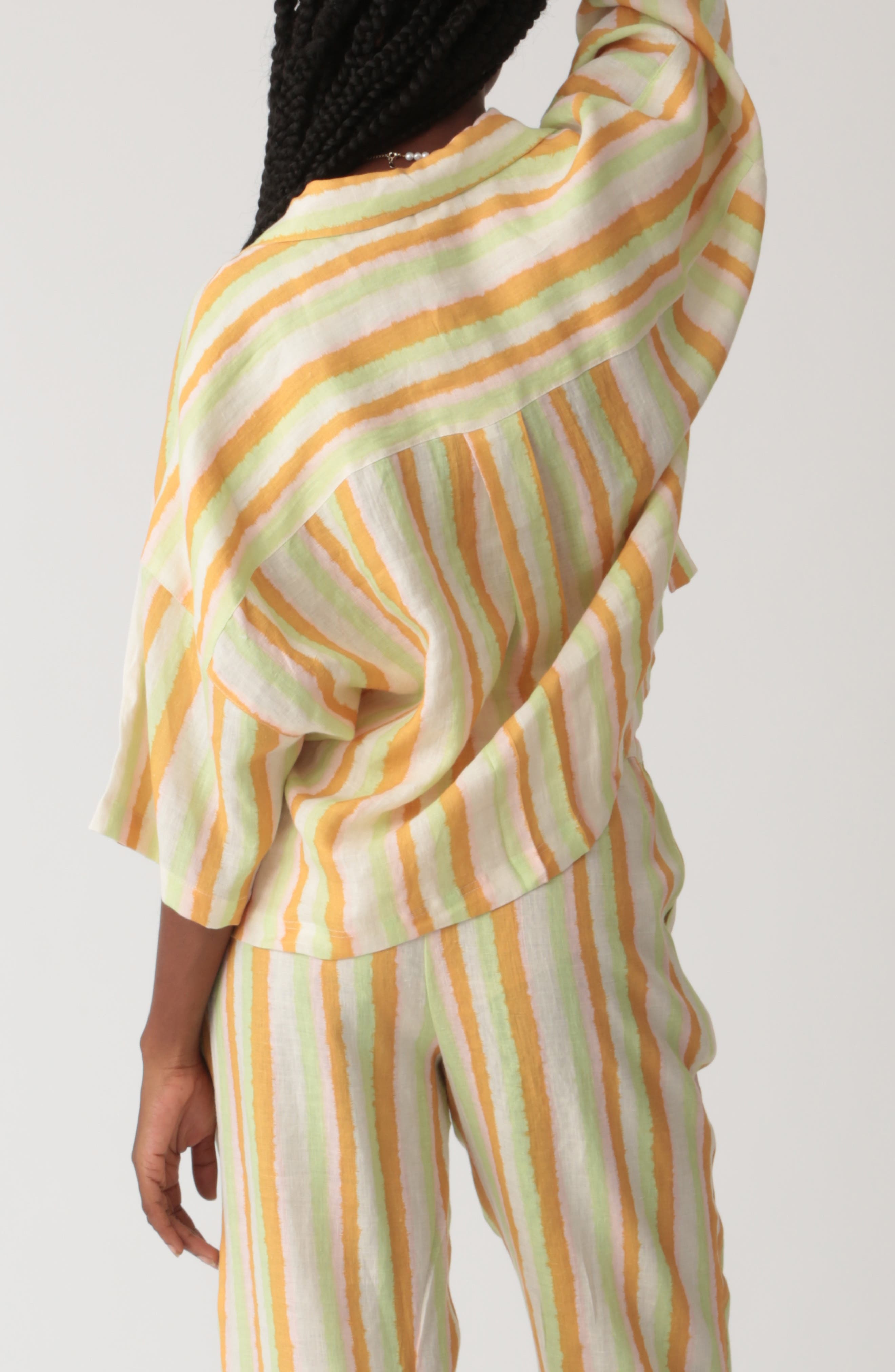 Kyle Stripe Linen Button-Up Shirt - image 2