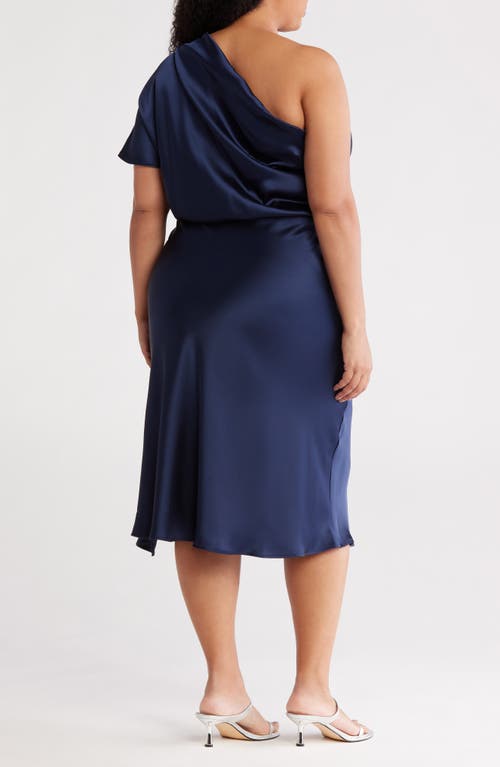 Renee C Satin One-shoulder Dress