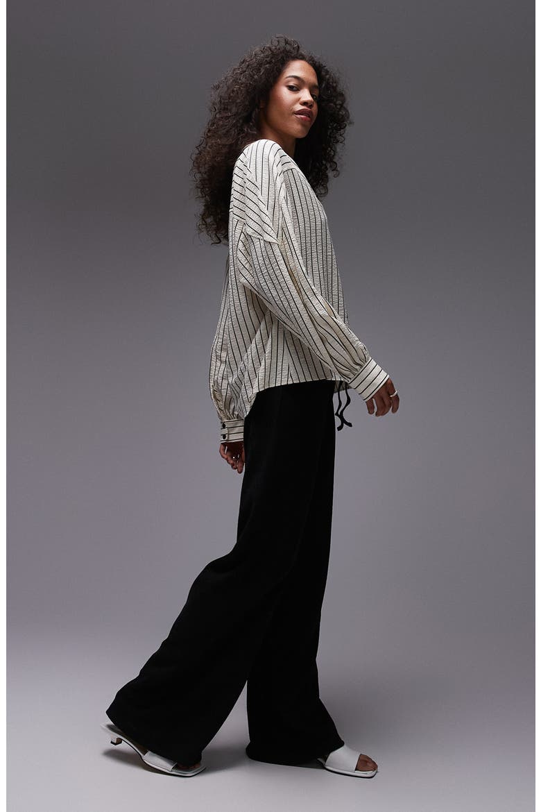 Textured Stripe Button-Up Shirt, Alternate, color, WHITE MULTI