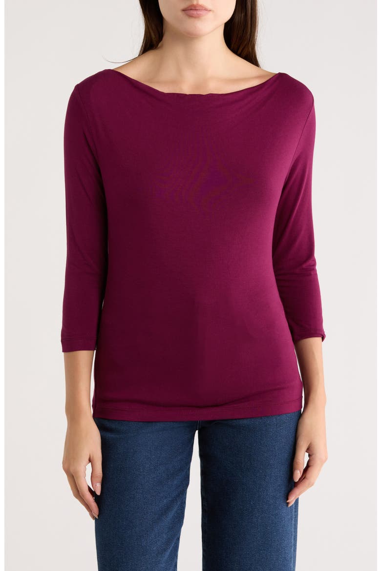 Cowl Neck Ruched Top, Main, color, BURGUNDY
