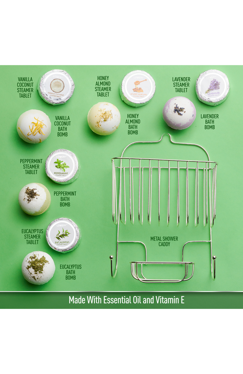 Lovery Essential Oil 11-Piece Shower Steamer and Bath Bomb Set, Alternate, color, Silver
