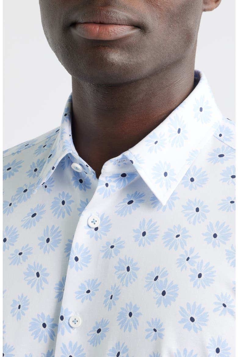 Roan Ken Floral Short Sleeve Button-Up Shirt, Alternate, color, LIGHT BLUE