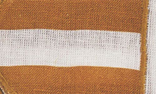 Misette Jardin 4-piece Embroidered Linen Scalloped Stripe Napkin Set In Natural Base Amber