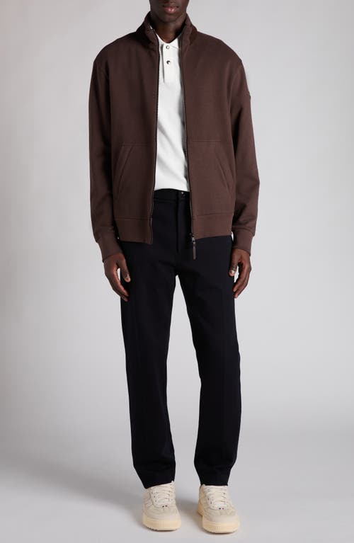 Moncler Cotton And Cashmere Zip-up Sweatshirt In Burgundy
