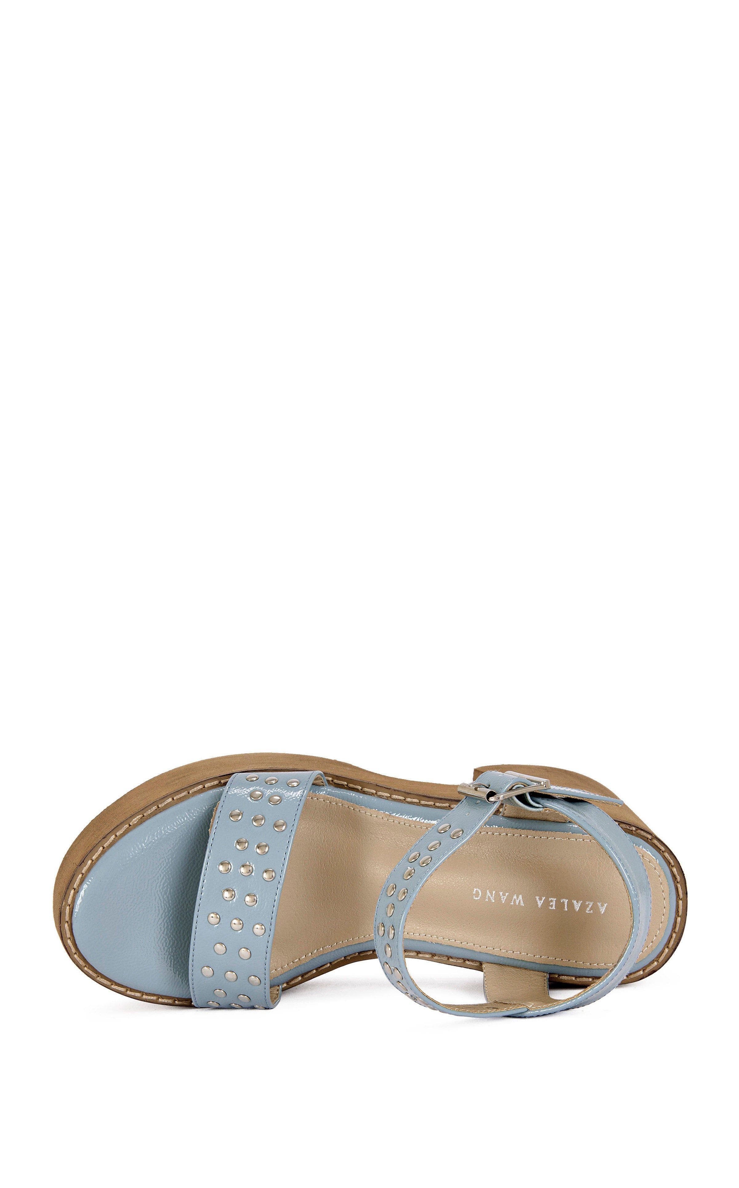 AZALEA WANG Elizabella Block Sandal, Alternate, color, Blue