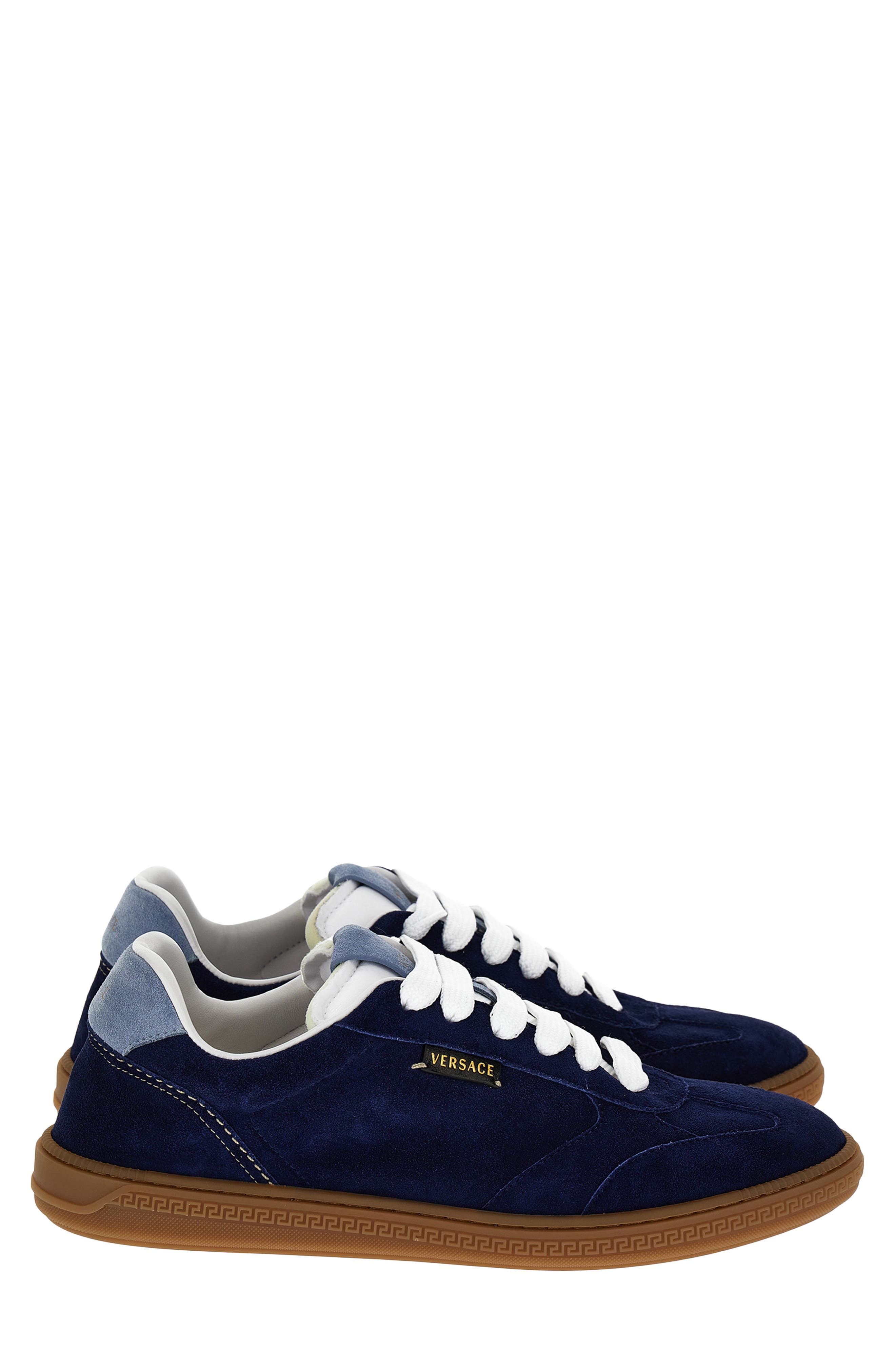 Versace First Line Greca Court Low Top Sneaker, Alternate, color, Marine Celeste