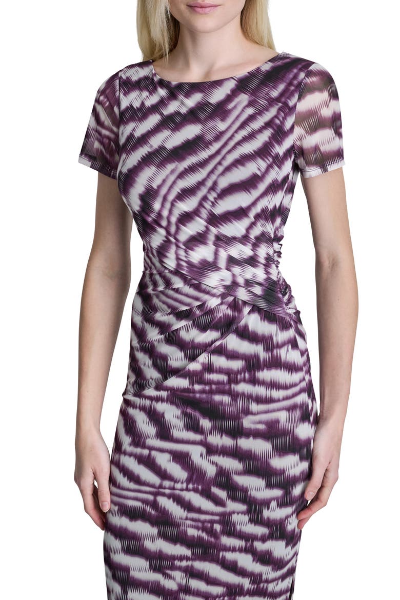 Side Knot Midi Dress, Alternate, color, PLUM MULTI