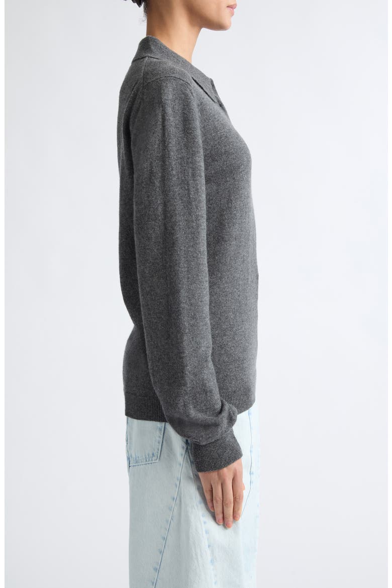 Twist Wool Polo Sweater, Alternate, color, MEDIUM GREY