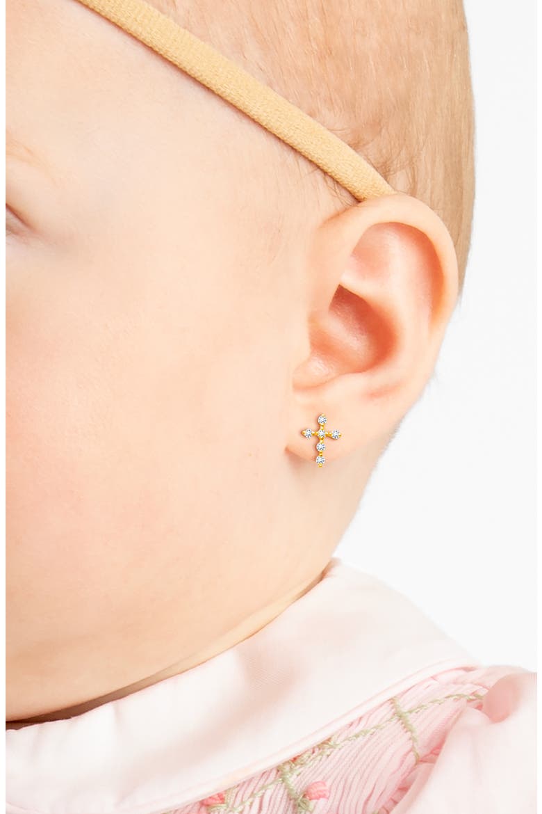 14K Gold Light of Heaven Stud Earrings, Alternate, color, 14K Yellow Gold
