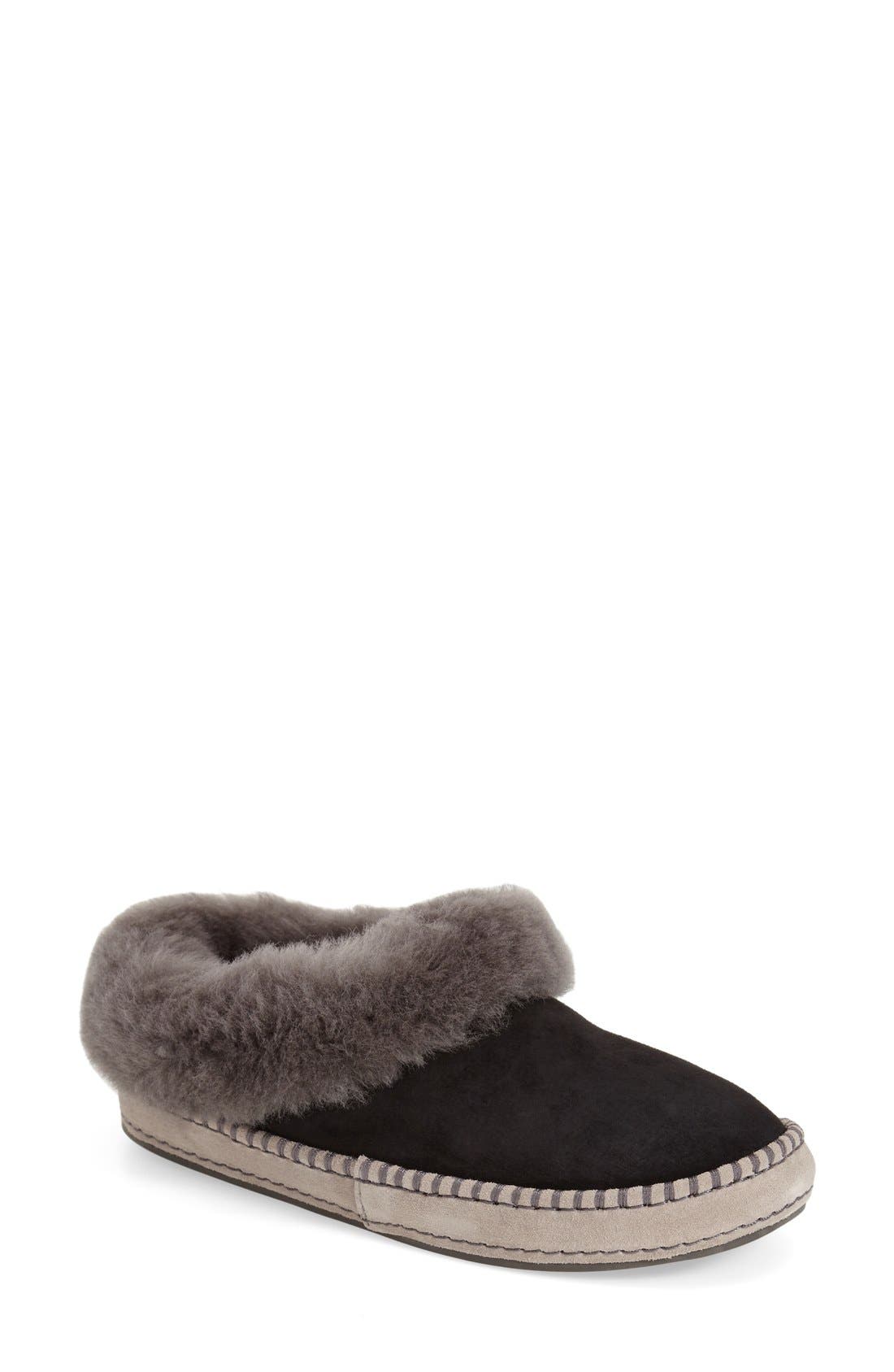 Wrin Slipper, Main, color, BLACK SUEDE
