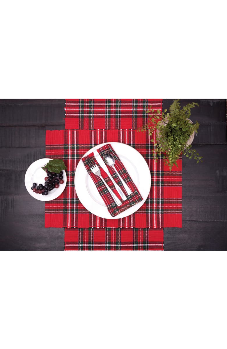 C&F Home Arlington Plaid Cotton Woven Placemats Set of 6, 13" x 19", Alternate, color, Red