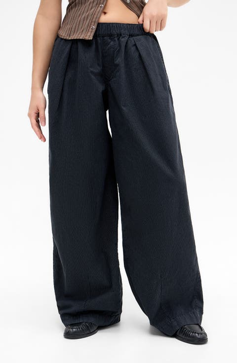 Bobbi Pinstripe Pull-On Pants