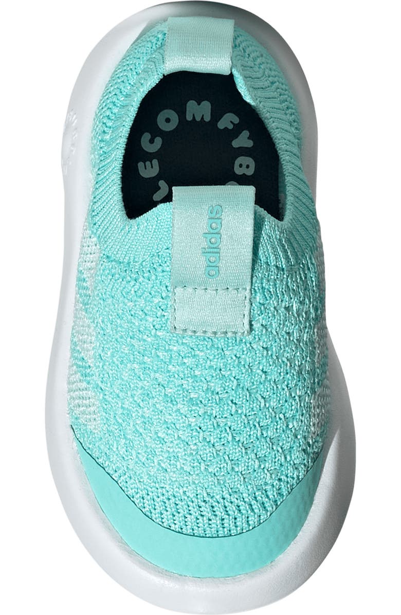 adidas Kids' Bubblecomfy Knit Sneaker, Alternate, color, Flash Aqua/ Footwear White
